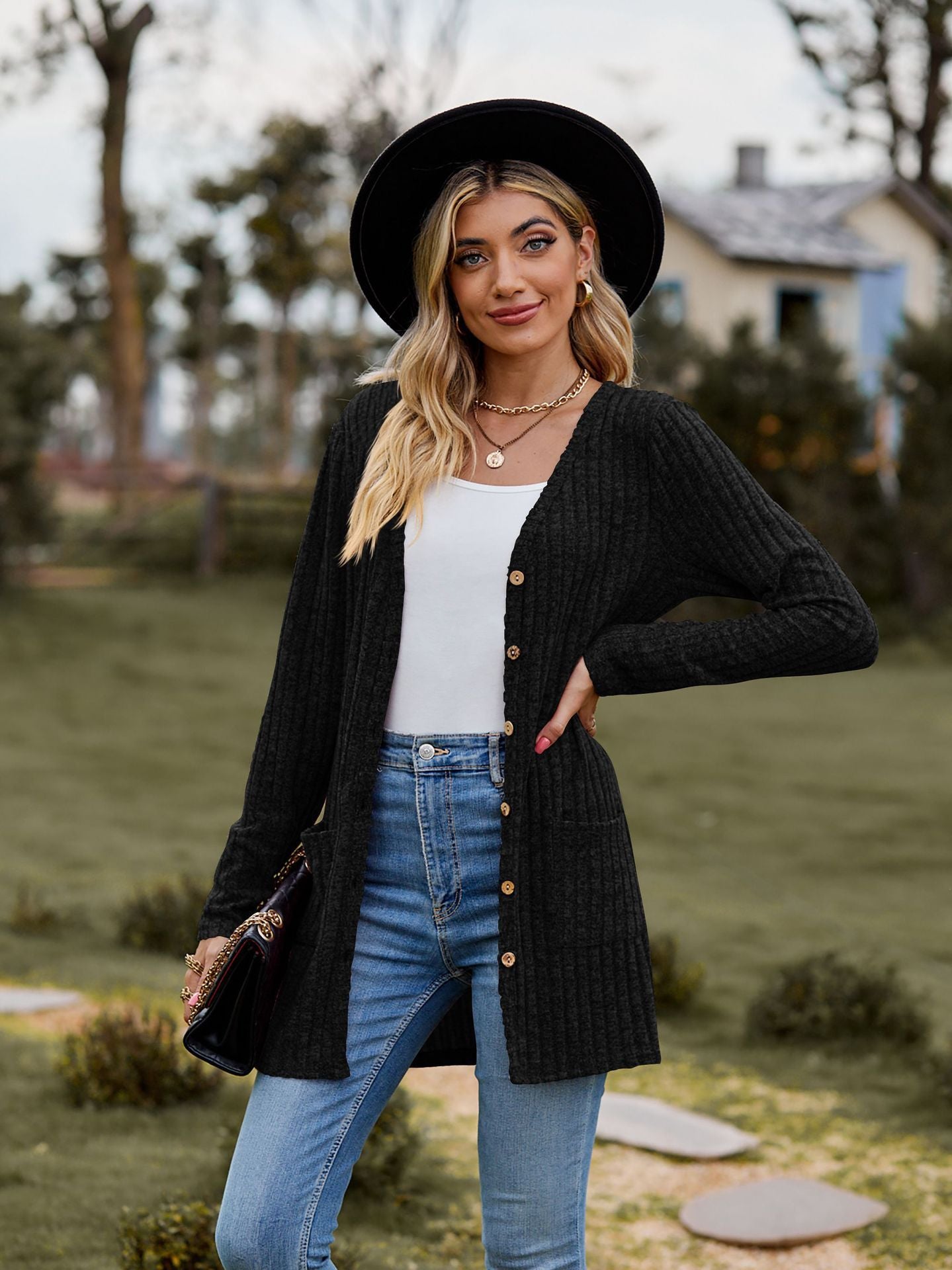 Evelyn Ribbed Cardigan