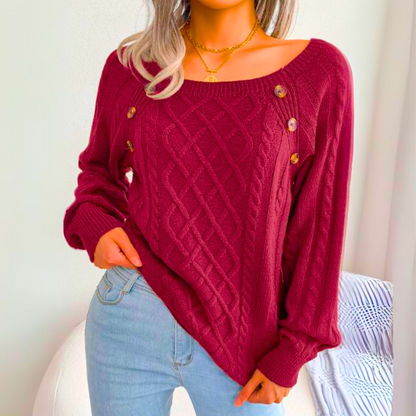 Aurora Twist - Square Neck Knitting Sweater