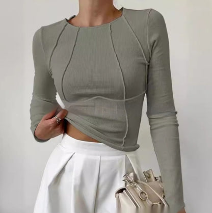 Gia | BASIC PIPING LONG SLEEVE TOP