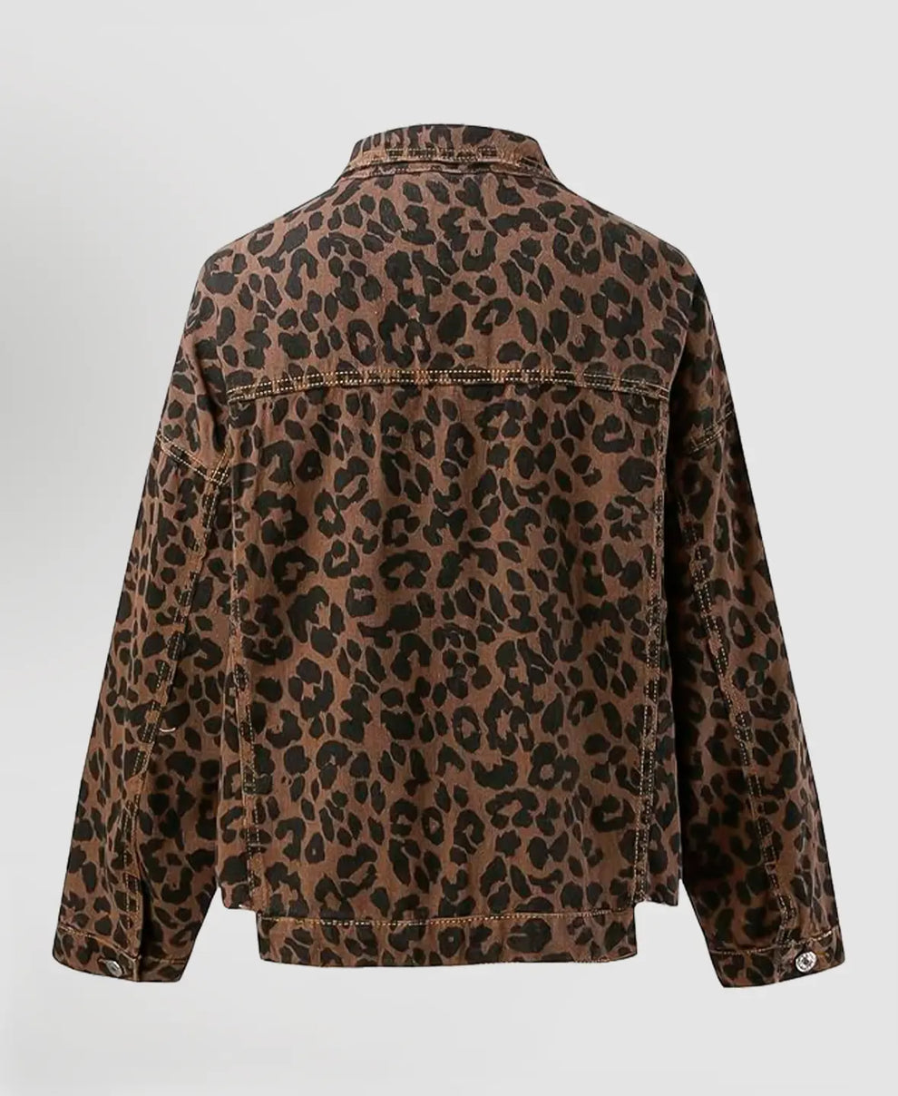 Naya Leopard Print Denim Jacket