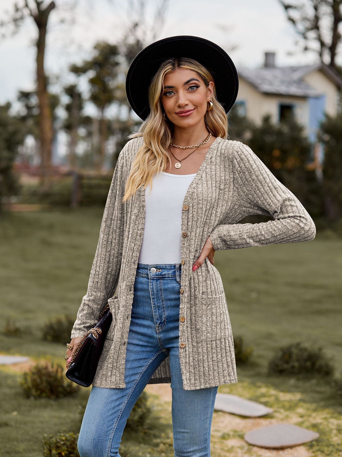 Evelyn Ribbed Cardigan